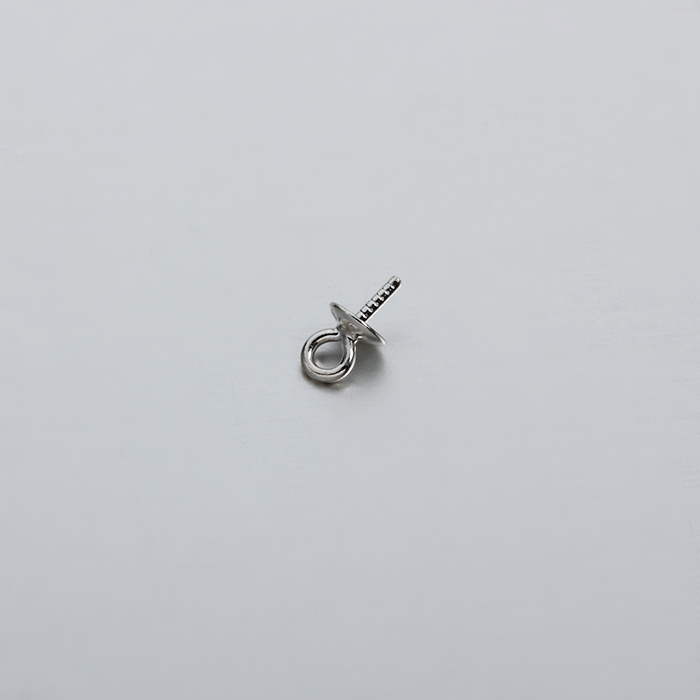 925 Sterling Silver Pearl Cup Peg Bail Pendant Clasps with Screw Thread Pin