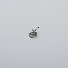 925 Sterling Silver Pearl Cup Peg Bail Pendant Clasps with Screw Thread Pin