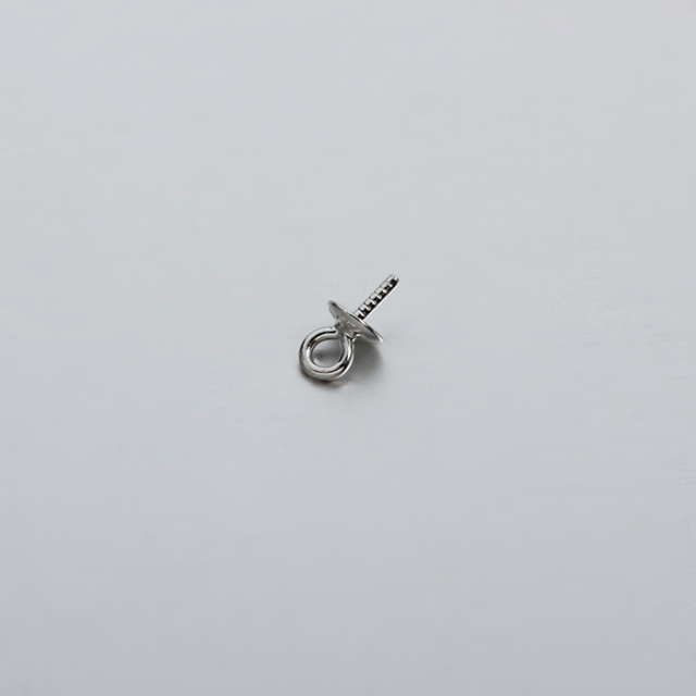 925 Sterling Silver Pearl Cup Peg Bail Pendant Clasps with Screw Thread Pin