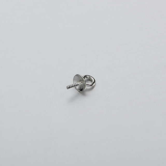 925 Sterling Silver Pearl Cup Peg Bail Pendant Clasps with Screw Thread Pin