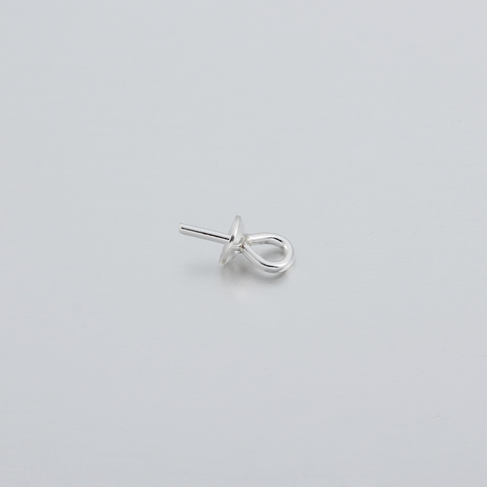 925 Sterling Silver Pearl Cup Peg Bail Pendant Clasps with Smooth Pin