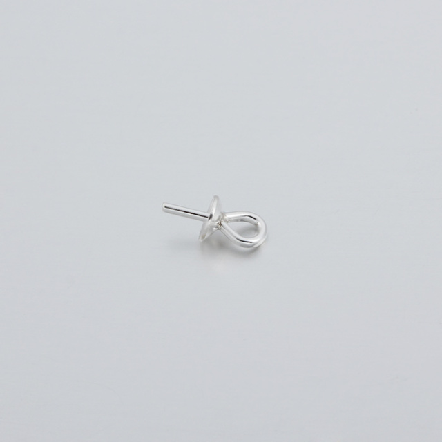 925 Sterling Silver Pearl Cup Peg Bail Pendant Clasps with Smooth Pin