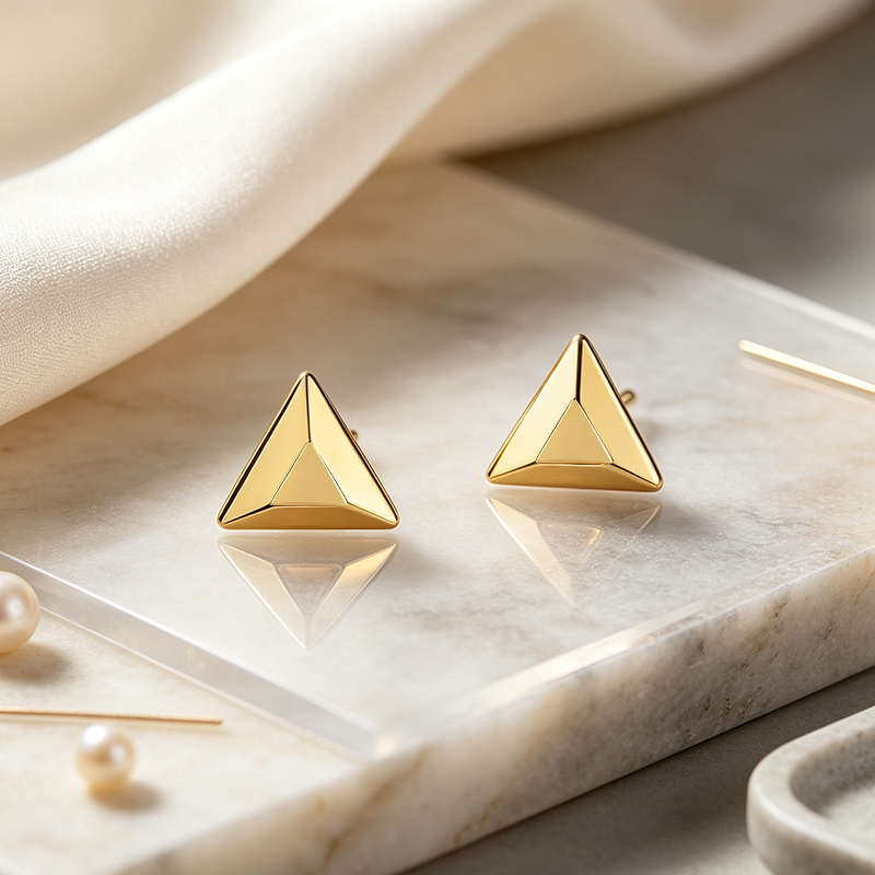 925 Sterling Silver Geometric Stud and CZ Huggie Stack Earrings, 3‑pair