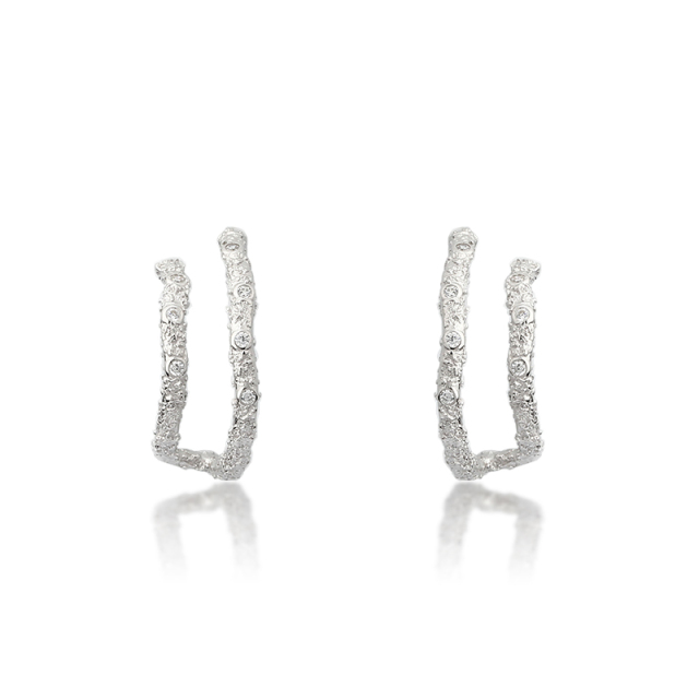 925 Sterling Silver Hammered Stud Earrings