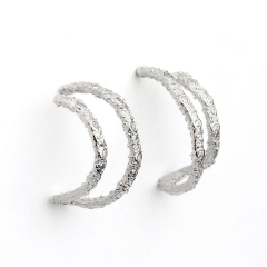 925 Sterling Silver Hammered Stud Earrings