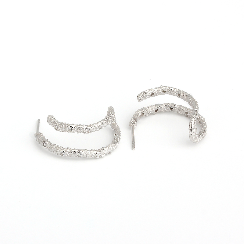 925 Sterling Silver Hammered Stud Earrings