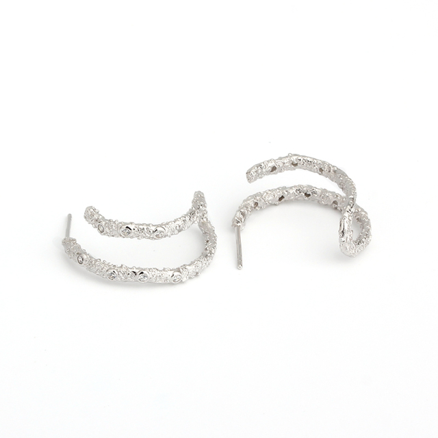 925 Sterling Silver Hammered Stud Earrings