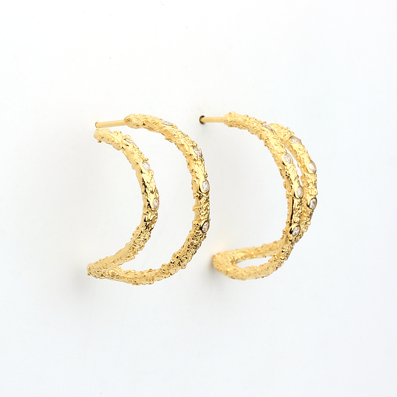 925 Sterling Silver Hammered Stud Earrings