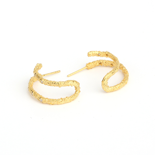 925 Sterling Silver Hammered Stud Earrings
