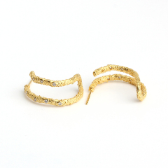 925 Sterling Silver Hammered Stud Earrings