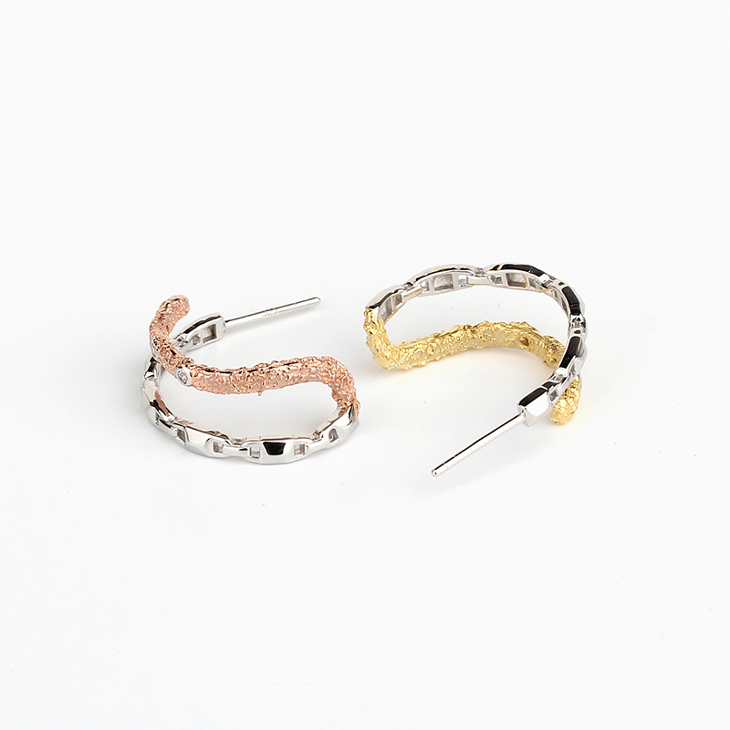 925 Sterling Silver Hammered Stud Earrings