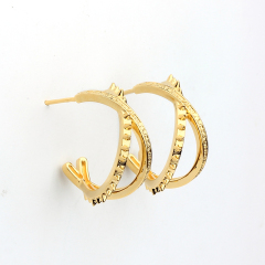 925 Sterling Silver X Shape Textured Stud Earrings