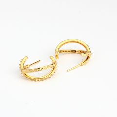 925 Sterling Silver X Shape Textured Stud Earrings