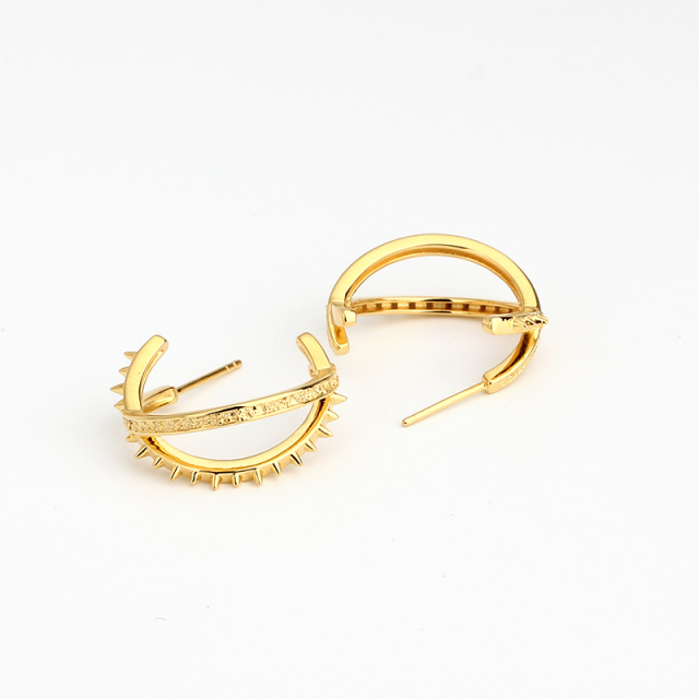925 Sterling Silver X Shape Textured Stud Earrings
