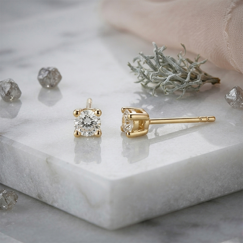 925 Sterling Silver CZ Stud and Smooth Ball Stack Earrings, 3‑pair
