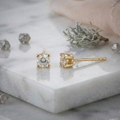 925 Sterling Silver CZ Stud and Smooth Ball Stack Earrings, 3‑pair
