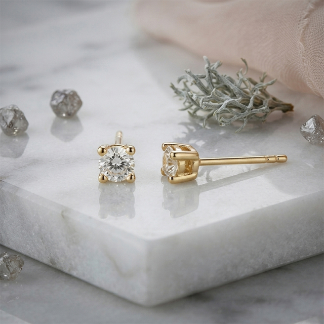 925 Sterling Silver CZ Stud and Smooth Ball Stack Earrings, 3‑pair