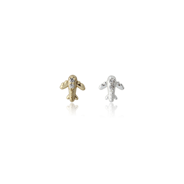 925 Sterling Silver Crocodile CZ Stud Earrings
