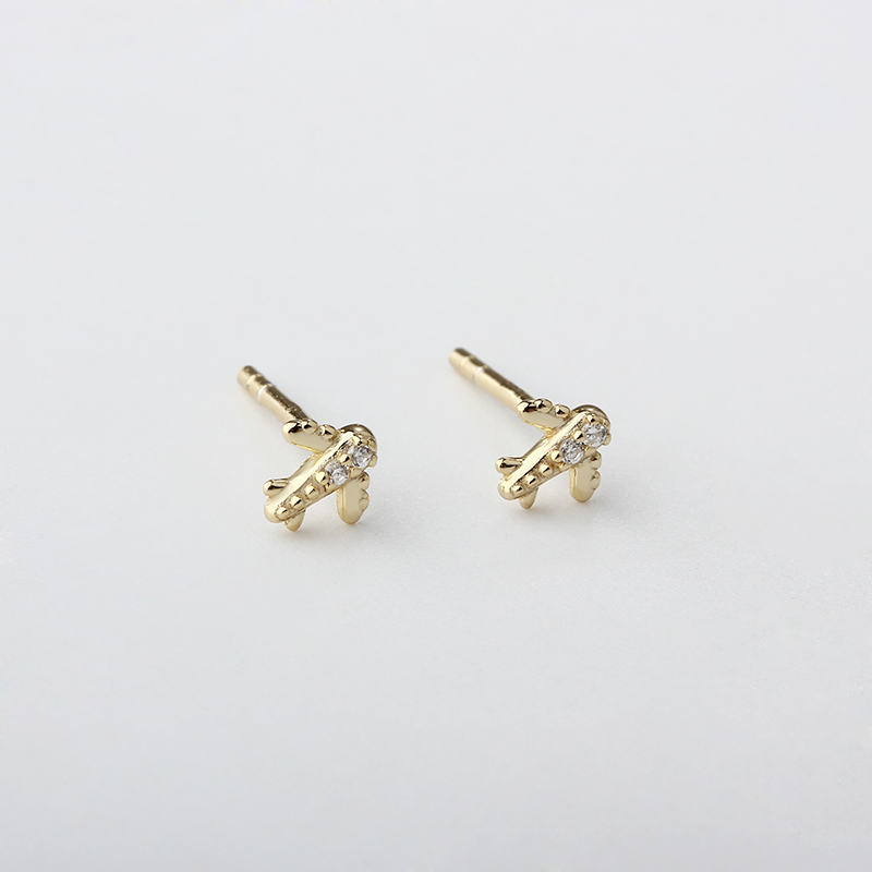 925 Sterling Silver Crocodile CZ Stud Earrings