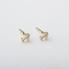 925 Sterling Silver Crocodile CZ Stud Earrings