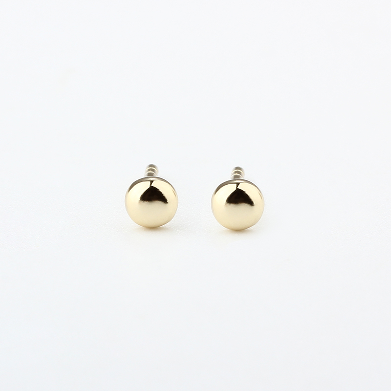 925 Sterling Silver 3.5mm Tiny Round Flat Stud Earrings