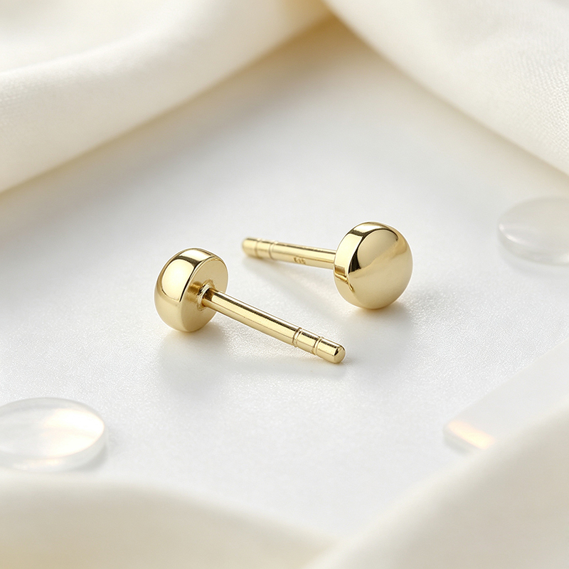 925 Sterling Silver 3.5mm Tiny Round Flat Stud Earrings