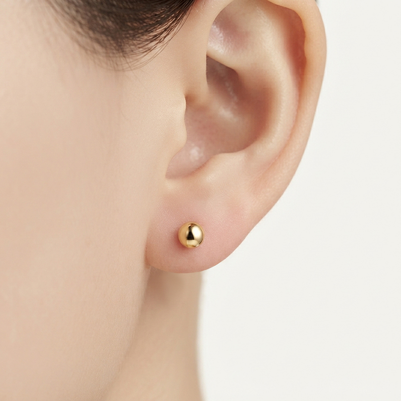 925 Sterling Silver 3.5mm Tiny Round Flat Stud Earrings