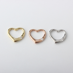 925 Sterling Silver Hollow Heart CZ Charm Pendant