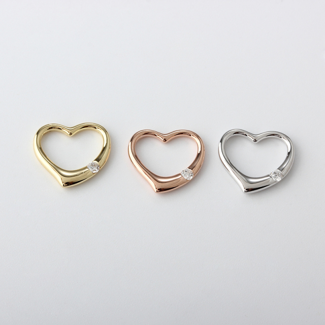 925 Sterling Silver Hollow Heart CZ Charm Pendant