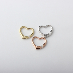 925 Sterling Silver Hollow Heart CZ Charm Pendant