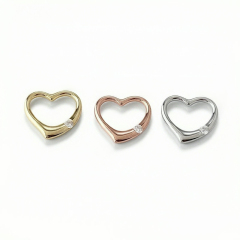 925 Sterling Silver Hollow Heart CZ Charm Pendant