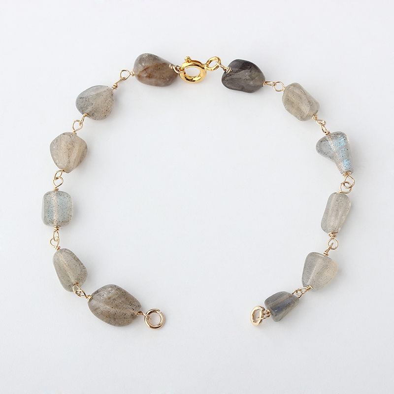 14K Gold Filled Rough Labradorite Unfinished Bracelet Component