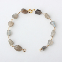 14K Gold Filled Rough Labradorite Unfinished Bracelet Component