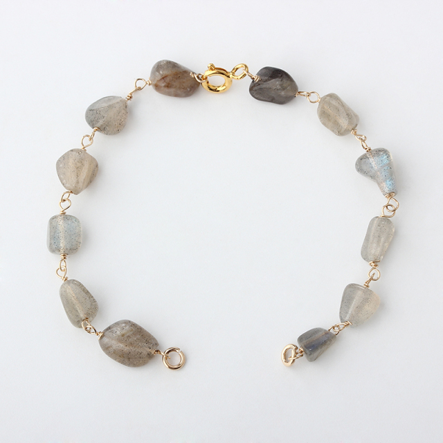 14K Gold Filled Rough Labradorite Unfinished Bracelet Component