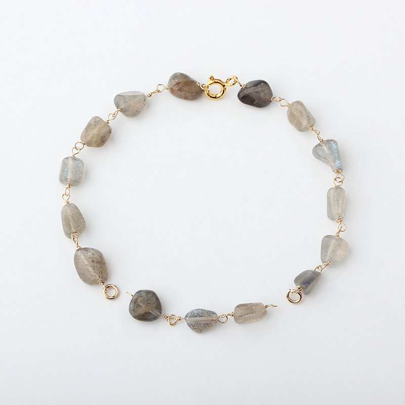 14K Gold Filled Rough Labradorite Unfinished Bracelet Component