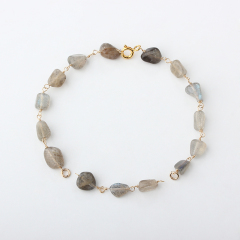 14K Gold Filled Rough Labradorite Unfinished Bracelet Component