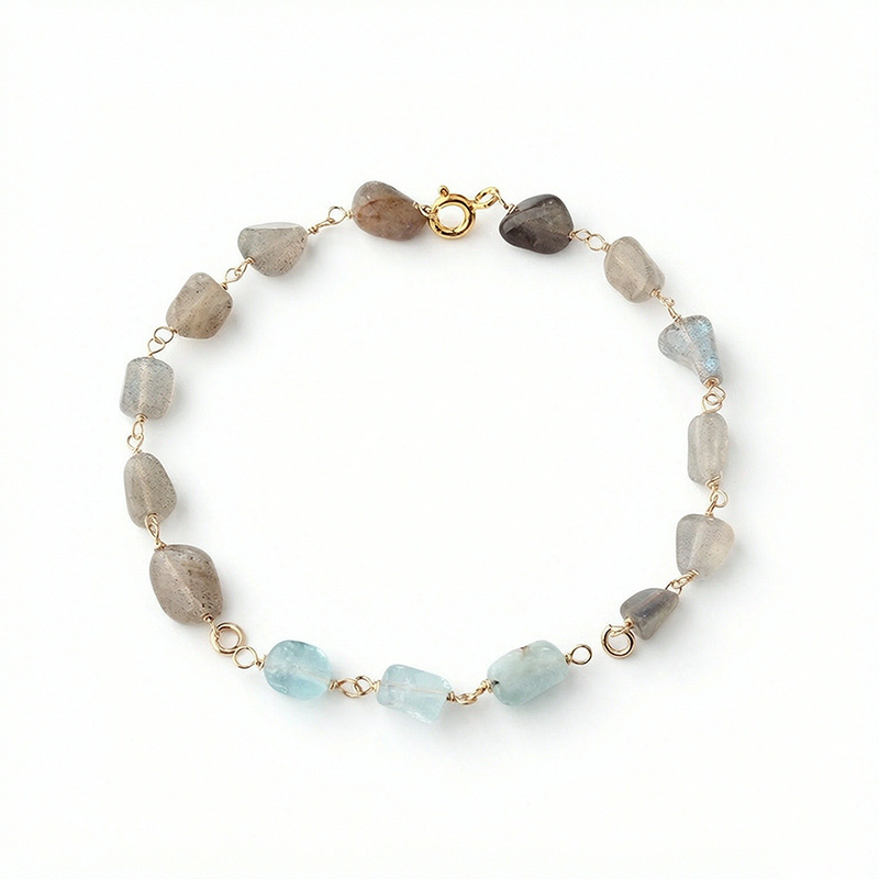 14K Gold Filled Rough Labradorite Unfinished Bracelet Component