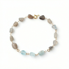 14K Gold Filled Rough Labradorite Unfinished Bracelet Component