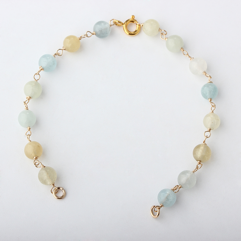 14K Gold Filled Morganite Unfinished Bracelet Component