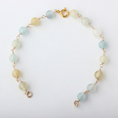 14K Gold Filled Morganite Unfinished Bracelet Component