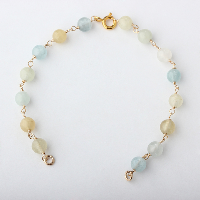 14K Gold Filled Morganite Unfinished Bracelet Component