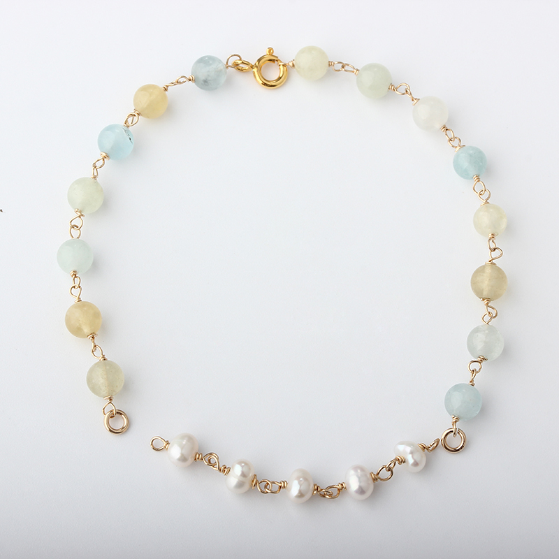 14K Gold Filled Morganite Unfinished Bracelet Component