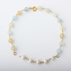 14K Gold Filled Morganite Unfinished Bracelet Component