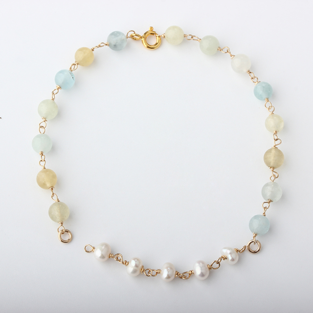 14K Gold Filled Morganite Unfinished Bracelet Component