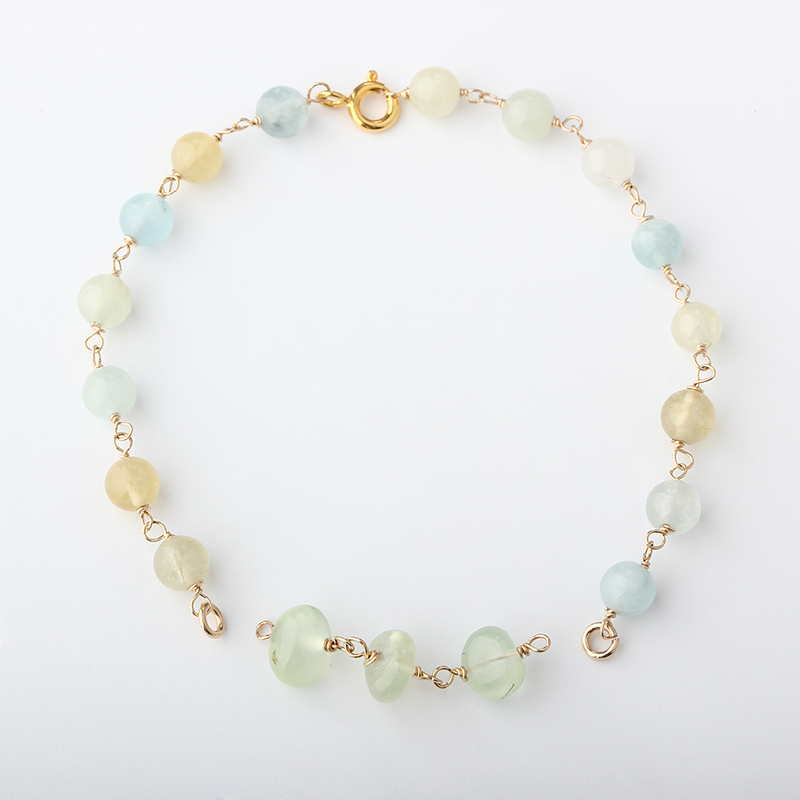 14K Gold Filled Morganite Unfinished Bracelet Component