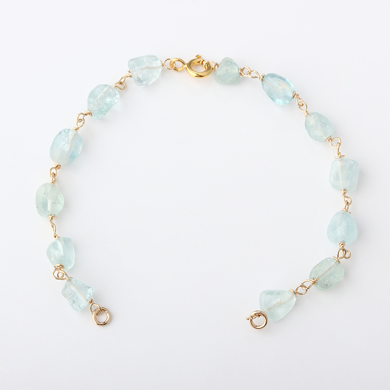 14K Gold Filled Aquamarine Unfinished Bracelet Component