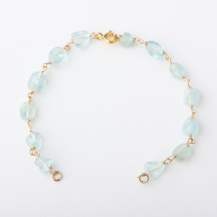 14K Gold Filled Aquamarine Unfinished Bracelet Component