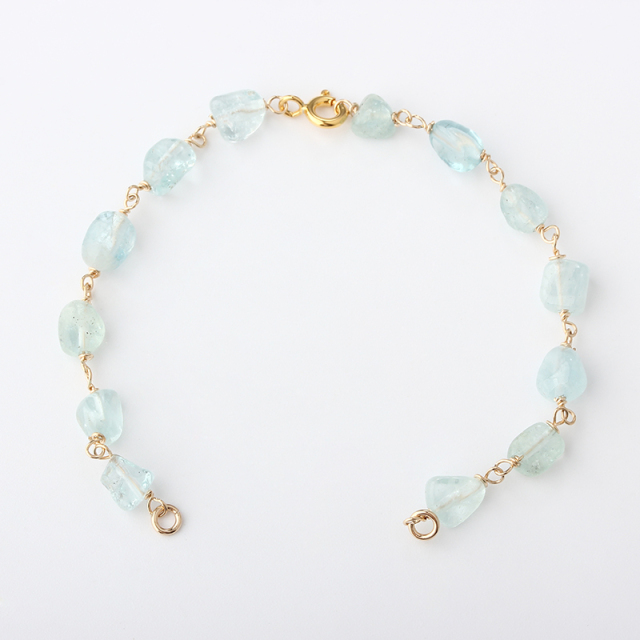 14K Gold Filled Aquamarine Unfinished Bracelet Component
