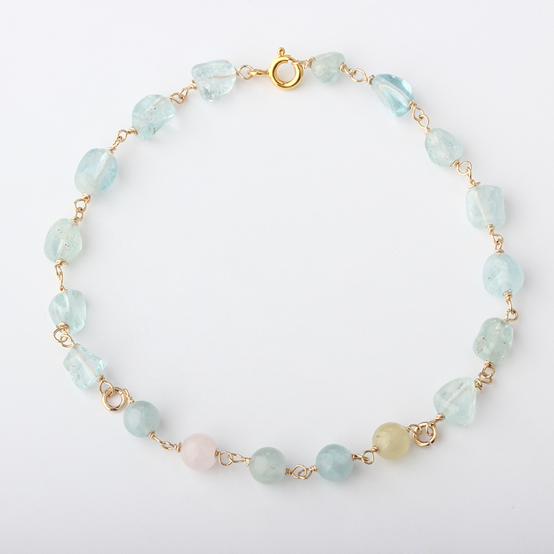 14K Gold Filled Aquamarine Unfinished Bracelet Component