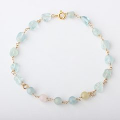14K Gold Filled Aquamarine Unfinished Bracelet Component